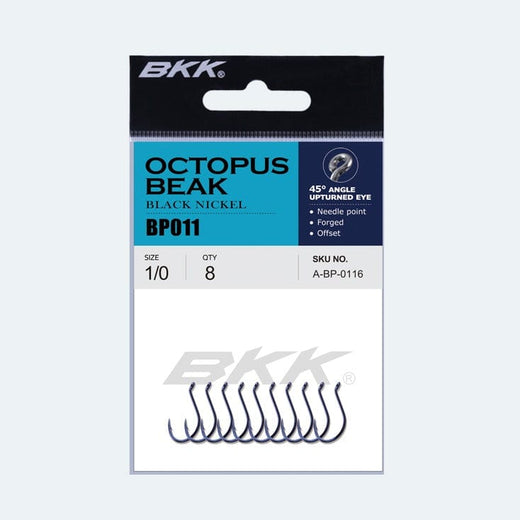 BKK Black Nickel Extra Strong Wire Offset Hook Octopus Beak