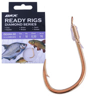 BKK Coars Snelled Hooks Diamond Ready Rig-Iseama Gold 10pcs
