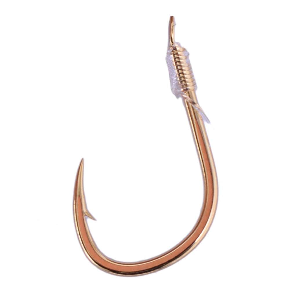 BKK Udice #6-0.20mm-70cm BKK Coars Snelled Hooks Diamond Ready Rig-Iseama Gold 10pcs