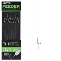 BKK Feeder Tournament Snelled Strong Wire Barbless Hook Rig Bayonet FTB-1