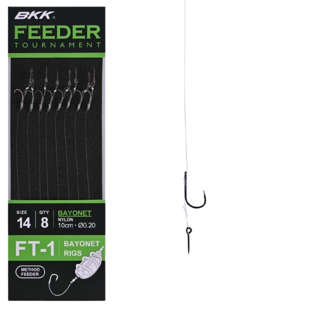 BKK Feeder Tournament Snelled Strong Wire Hook Rig Bayonet FT-1