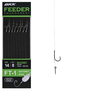 BKK Feeder Tournament Snelled Strong Wire Hook Rig Bayonet FT-1