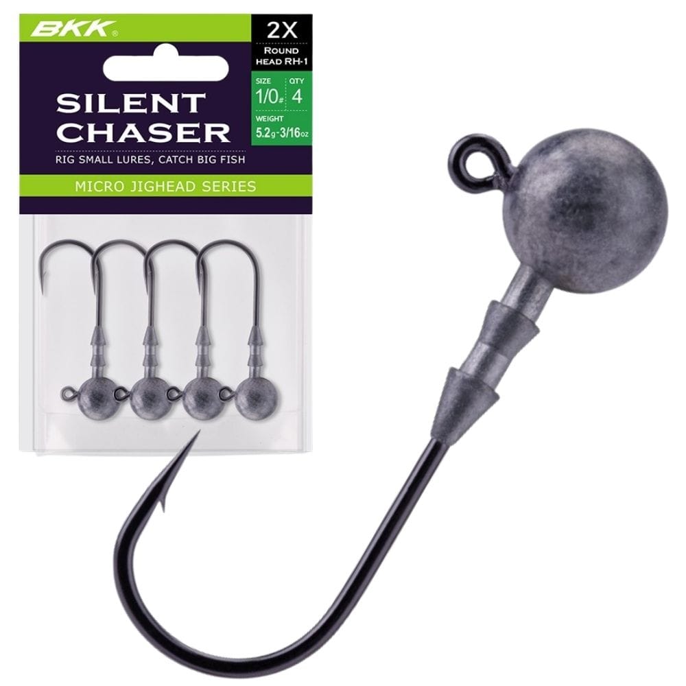 BKK Medium Shank 2X-Wire Jighead Silent Chaser Round Head