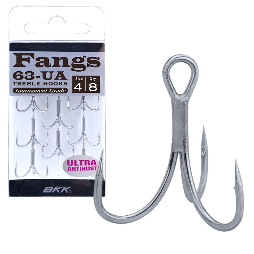 BKK Tournament Grade Ultra Antirust Coated Treble Hooks Fangs 63UA