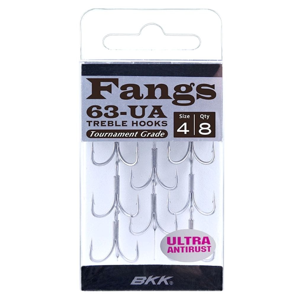 BKK Tournament Grade Ultra Antirust Coated Treble Hooks Fangs 63UA