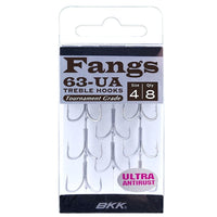 BKK Tournament Grade Ultra Antirust Coated Treble Hooks Fangs 63UA