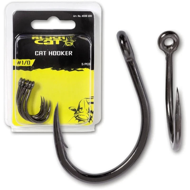 cat on fish hook Black Cat Hooker DG Catfish Hook with Barb – MatchFishing