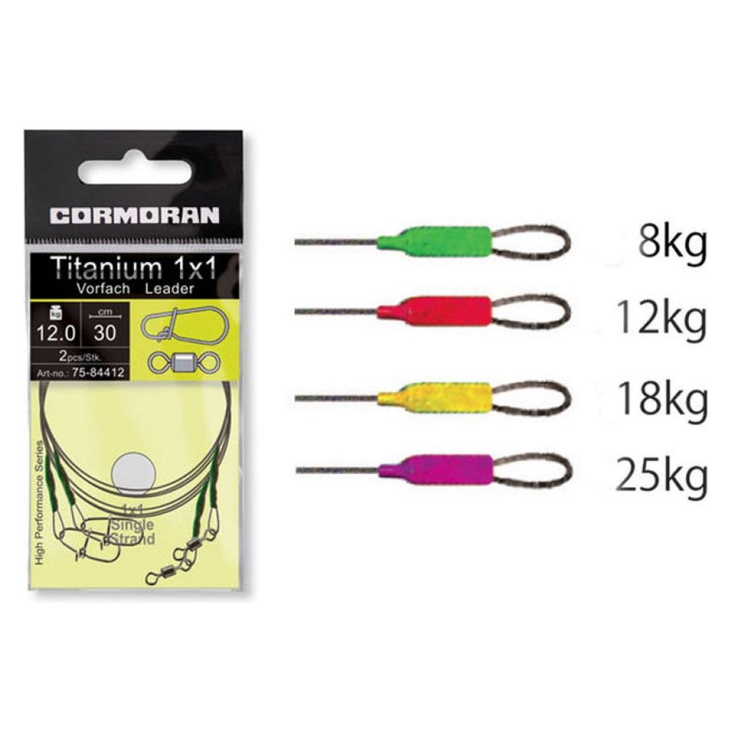 Cormoran 1x1 Titanium Leader "Single Strand" 2pc