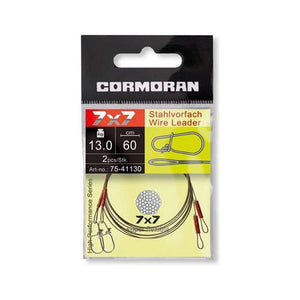 Cormoran 7x7 Wire Leader with loop and Corlock snap hook 60cm 2pcs