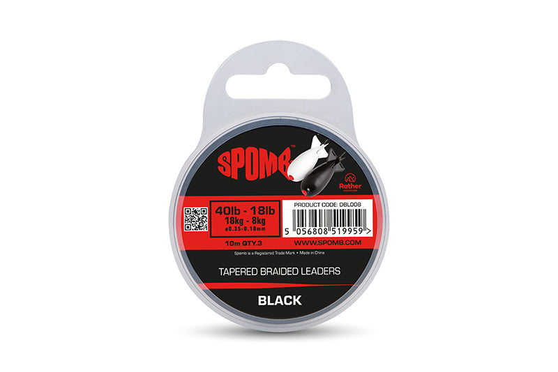 Spomb Spomb Tapered Braided Leaders 40lb-18lb 3pcs - Black 