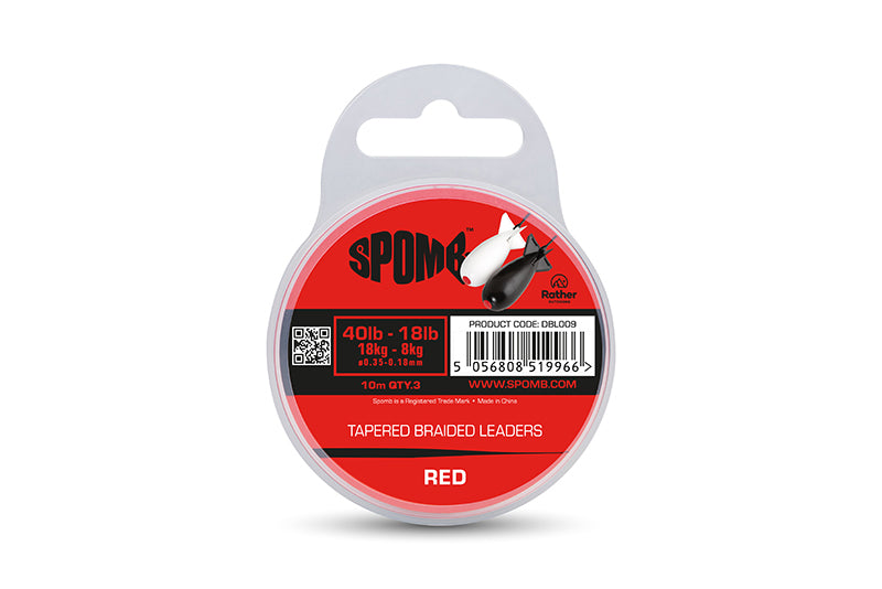 Spomb Spomb Tapered Braided Leaders 40lb-18lb 3pcs - Red 