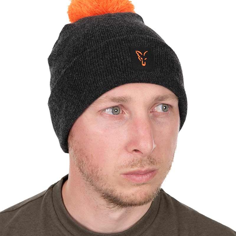 Fox Collection Bobble Hat - Black/Orange