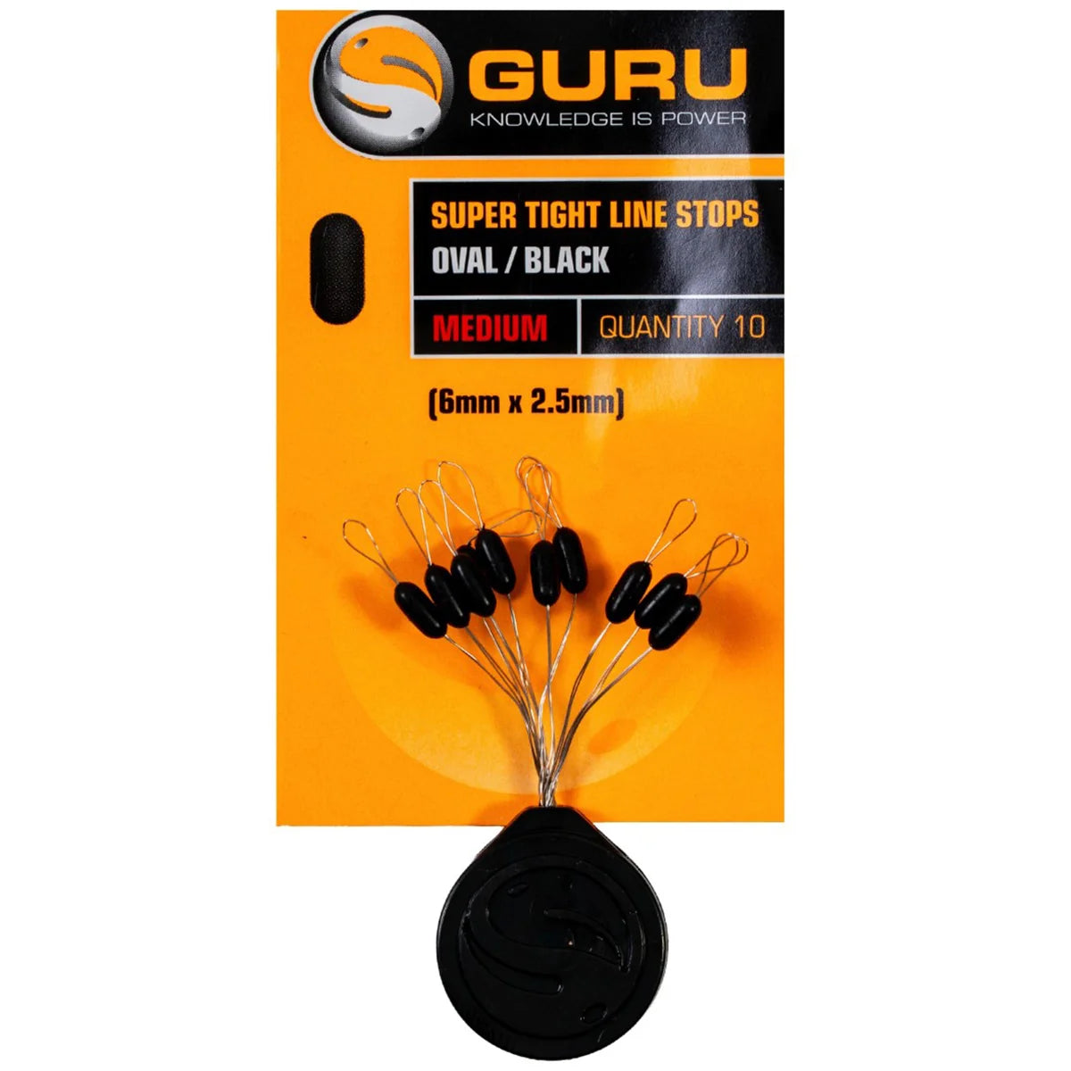 Guru Super Tight Line Stops Oval Black