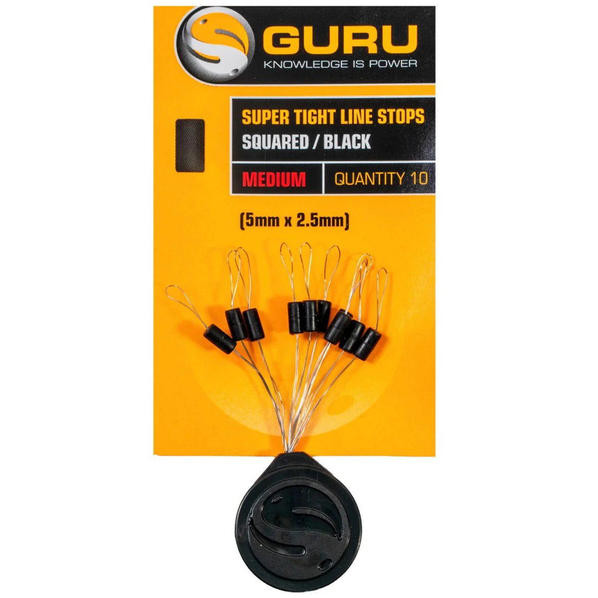 Guru Super Tight Line Stops Squared Black