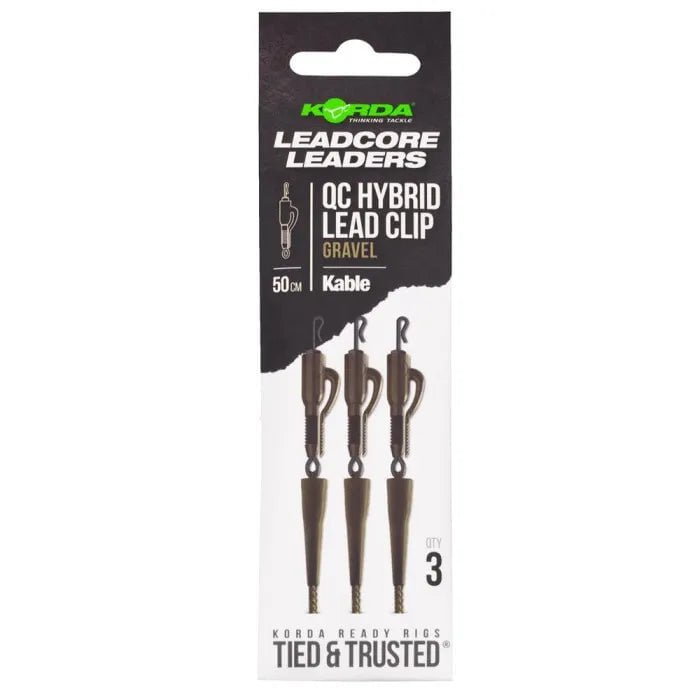 Korda Leadcore Leader Hybrid Lead Clip QC Swivel 50cm