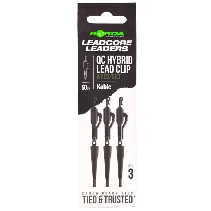 Korda Leadcore Leader Hybrid Lead Clip QC Swivel 50cm
