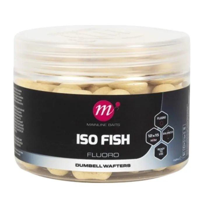 Mainline ISO Fish Fluoro Dumbell Wafters 12 x 15mm
