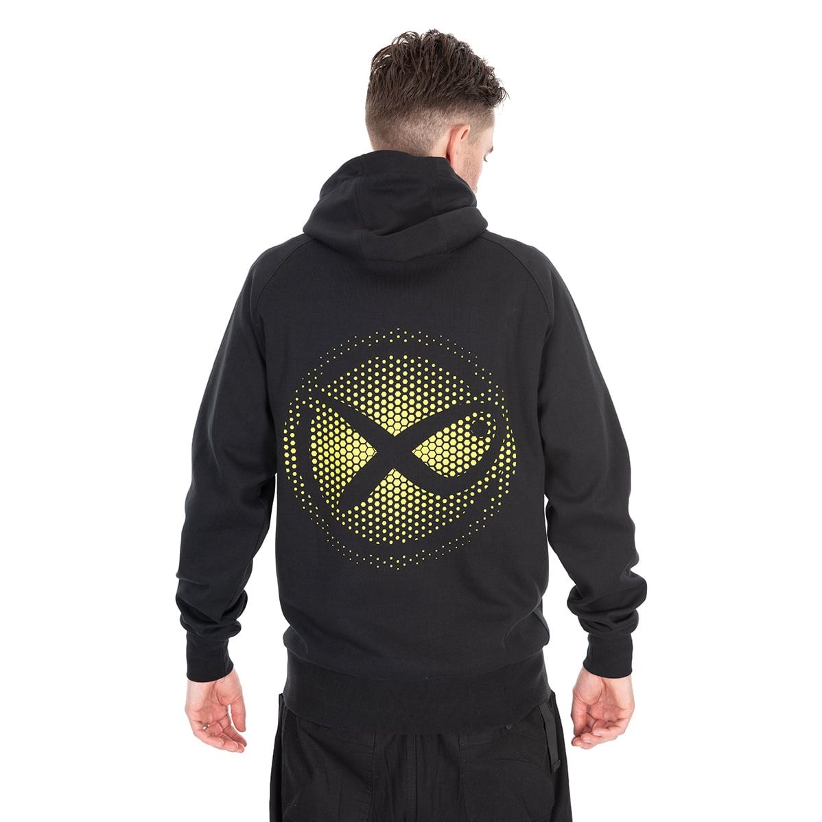 Matrix Large Fade Logo Hoody - Black/Lime