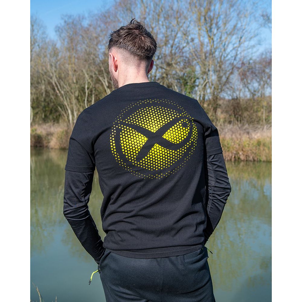 Matrix Large Fade Logo T-Shirt - Black/Lime