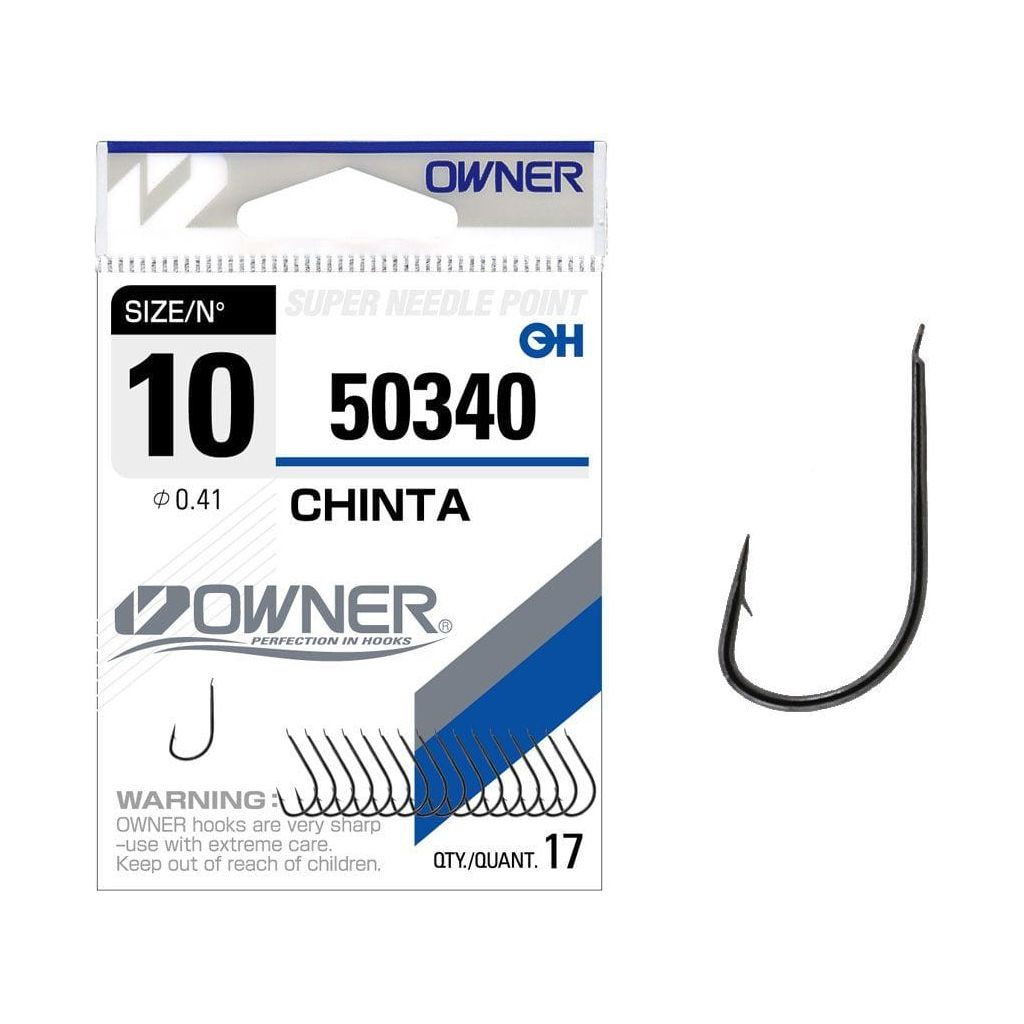chrome fishing hooks Owner Chinta 50340 Black Chrome Fishing Hooks – MatchFishing