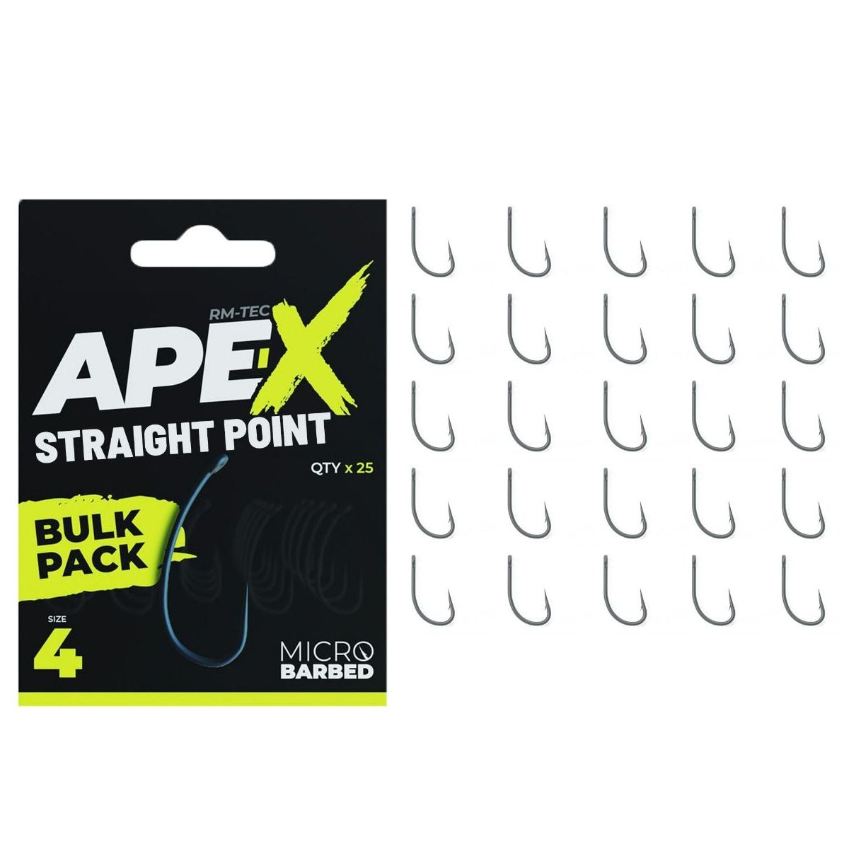 Ridge Monkey Ape-X Straight Point Barbed Bulk Pack