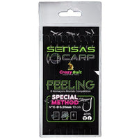 Sensas Method Stop 4015 Hooks To Nylon Barbless Eyed Hair Rigged Method Stop