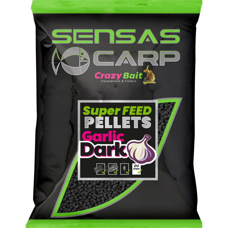 Sensas Super Feed Pellets Dark Garlic 650g