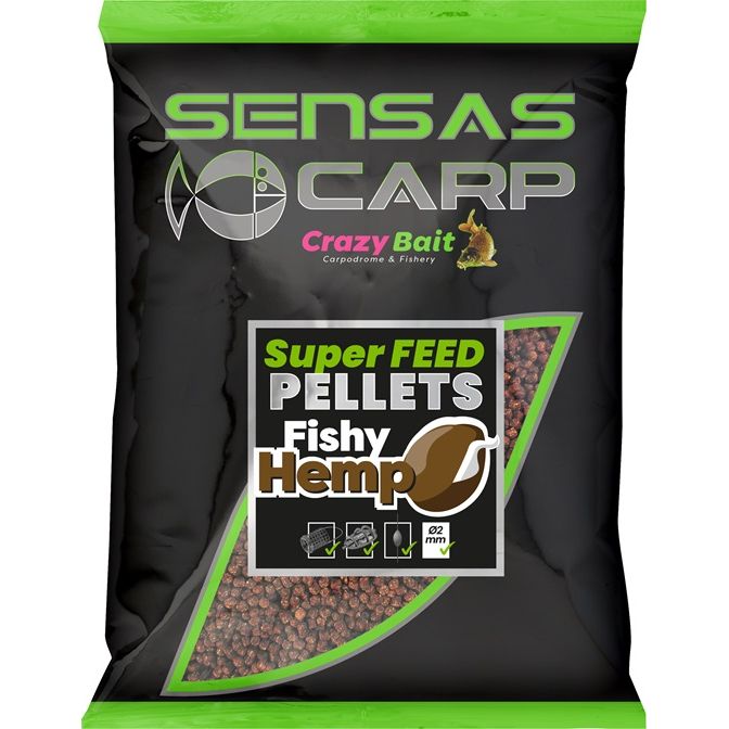 Sensas Super Feed Pellets Fishy Hemp 650g