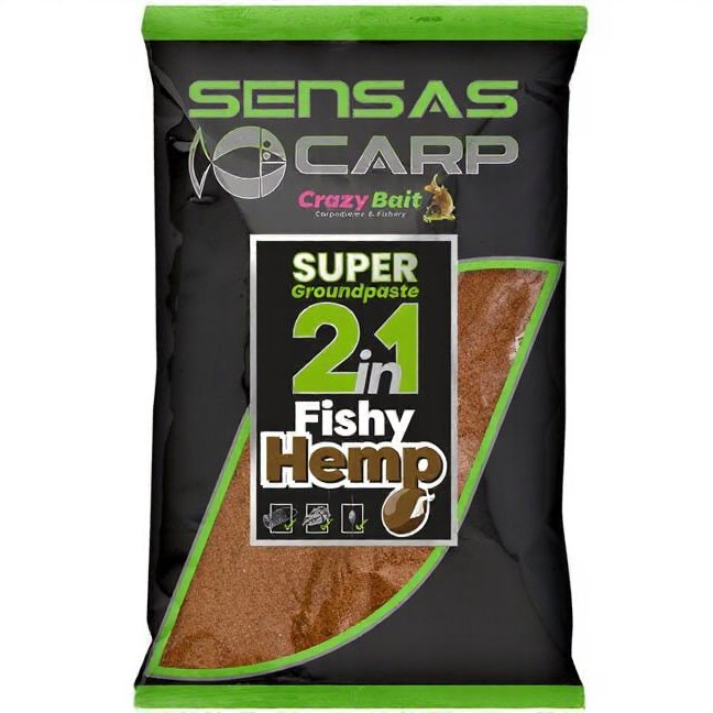 Sensas Super Groundpaste 2 in 1 Fishy Hemp 1kg