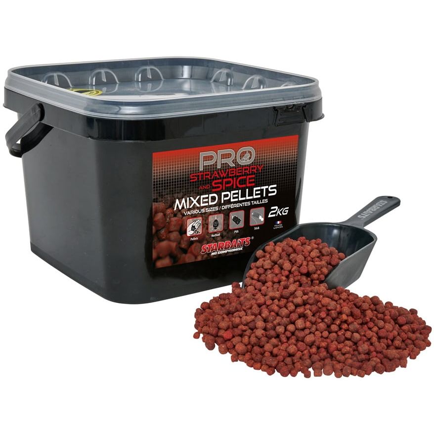 Starbaits Pro Strawberry Spice Pellets Mixed 2kg
