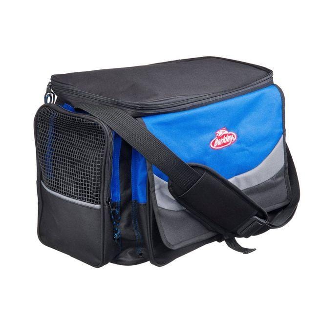 berkley tackle bag with four tackle boxes Fishing System 4 & Top Cooler Compartment, Tackle Storage Bags The Plano Fishing 4 Berkley System Bag + 4