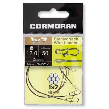 Cormoran 1x7 Wire Leader with loop and snap hook 50cm 2pcs 6kg