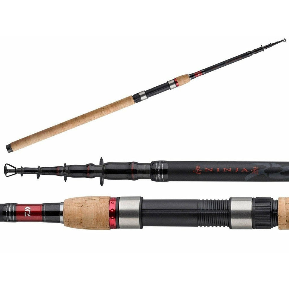 DAIWA Ninja X-Compact Spin Fishing Rod - Telescopic 7'4" Rod With 50cm Transport Length