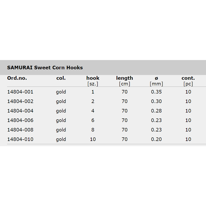 DAIWA SAMURAI Sweet Corn Hooks