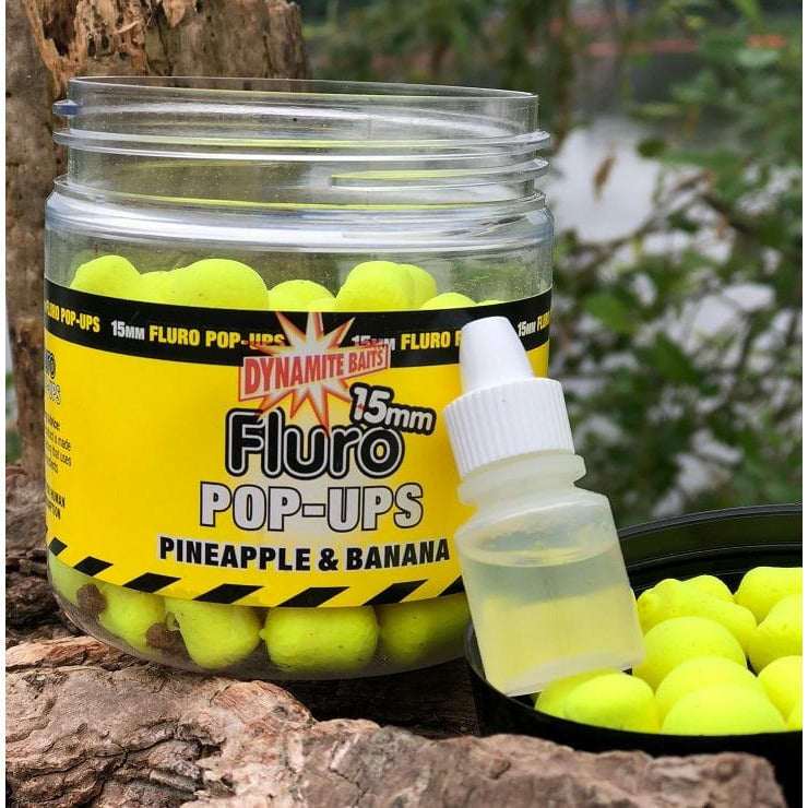 Dynamite Baits Pineapple & Banana Fluro Pop-Uo 15mm + Booster