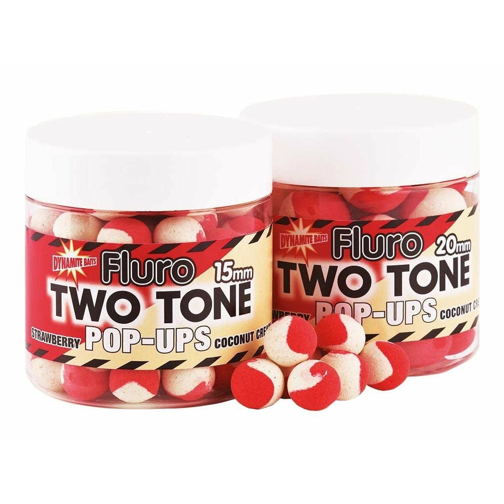 Dynamite Baits Strawberry & Coconut Cream 15mm Fluro Two Tone Pop Ups