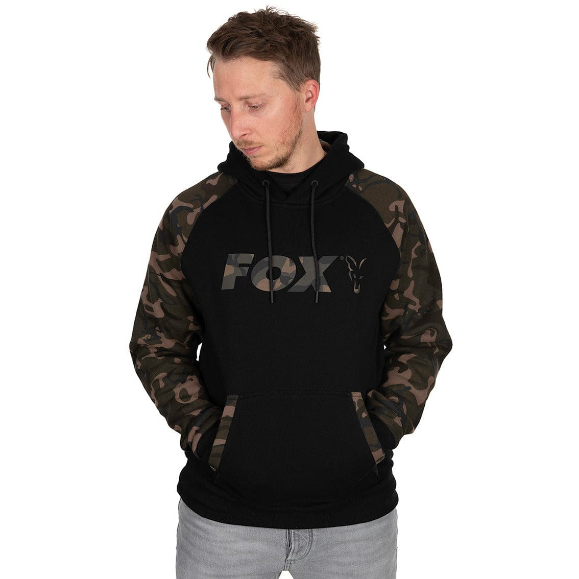Fox Black / Camo Raglan Hoodie