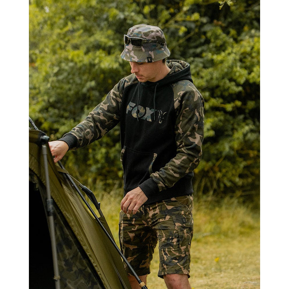 Fox Black / Camo Raglan Hoodie