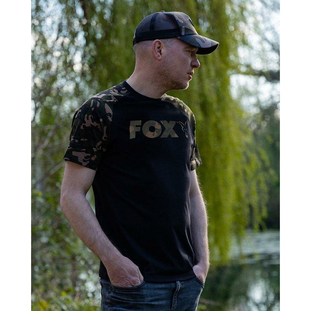Fox Black / Camo Raglan Tee