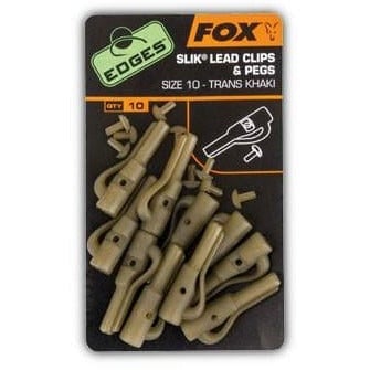 FOX  Edges sz 10 slik lead clip + peg SIZE 10 KHAKI