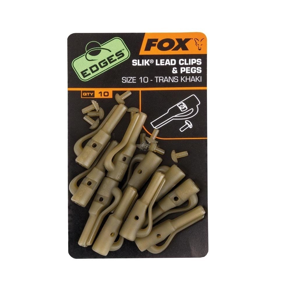 FOX Edges Sz 10 Slik Lead Clip tail SIZE 10 KHAKI