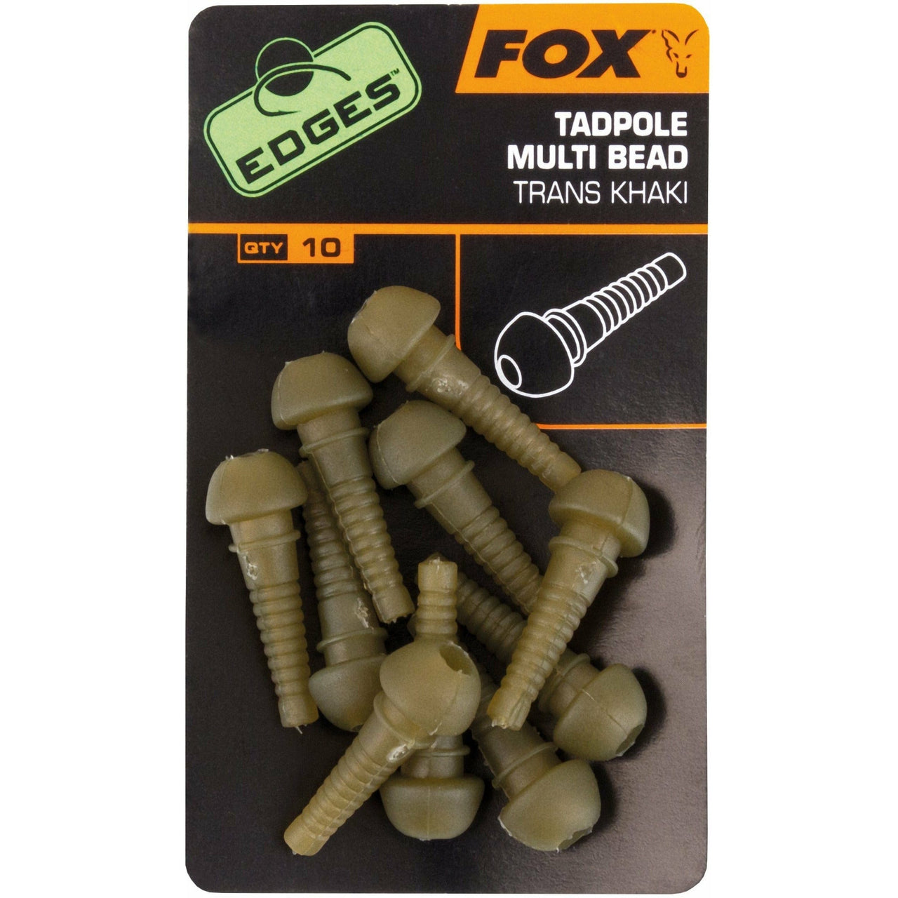 Fox Edges Tadpole Multi Bead x 10 khaki