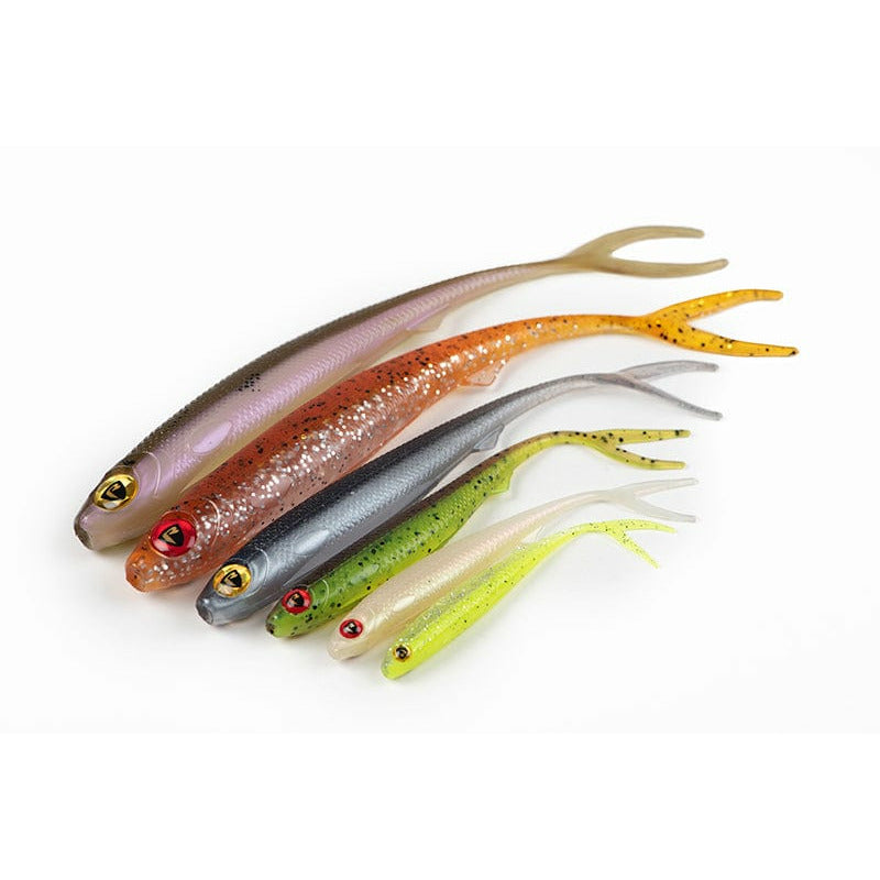 Fox Rage Slick Shad 11 cm – 4 Rubber Fish Colour: Green Pumpkin UV