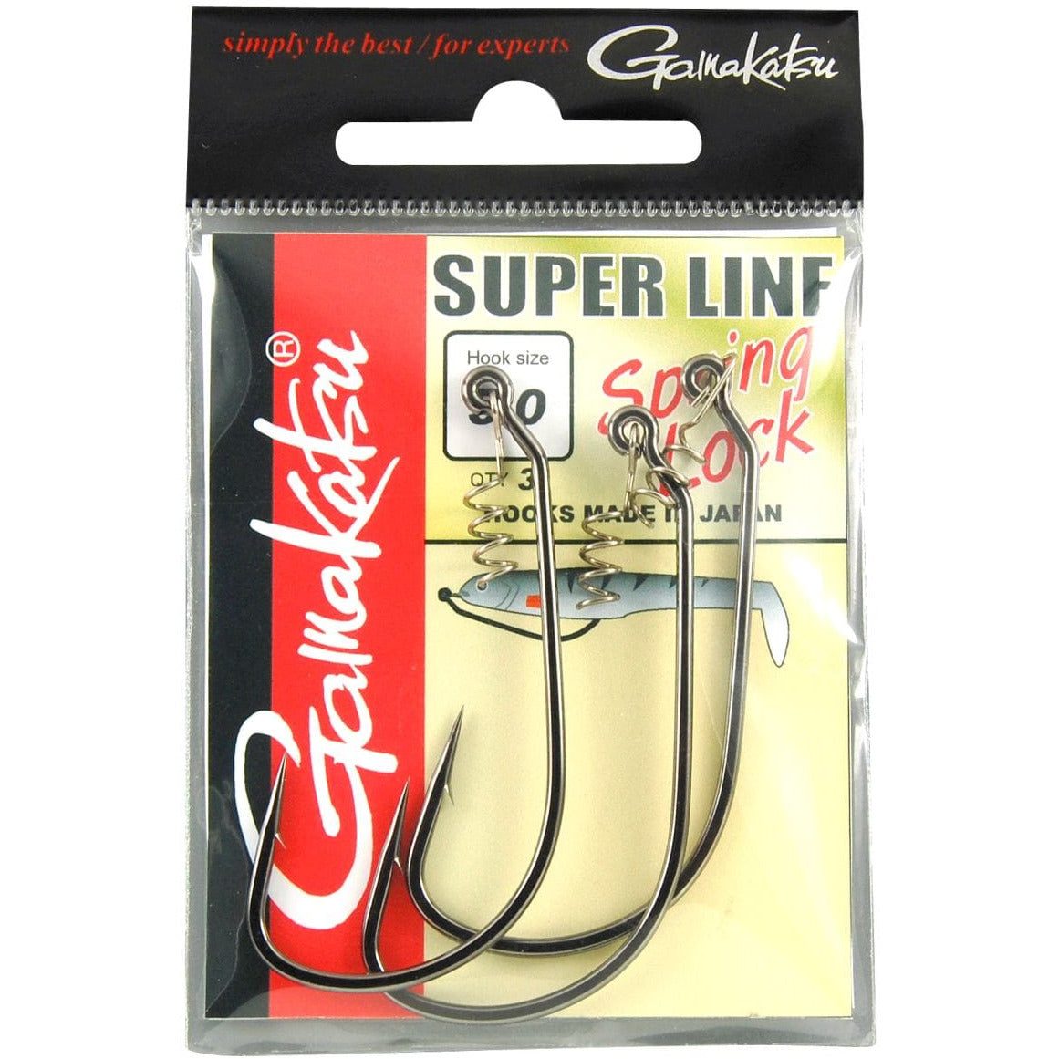 Gamakatsu WORM EWG HOOKS SPRING LOCK BLACK