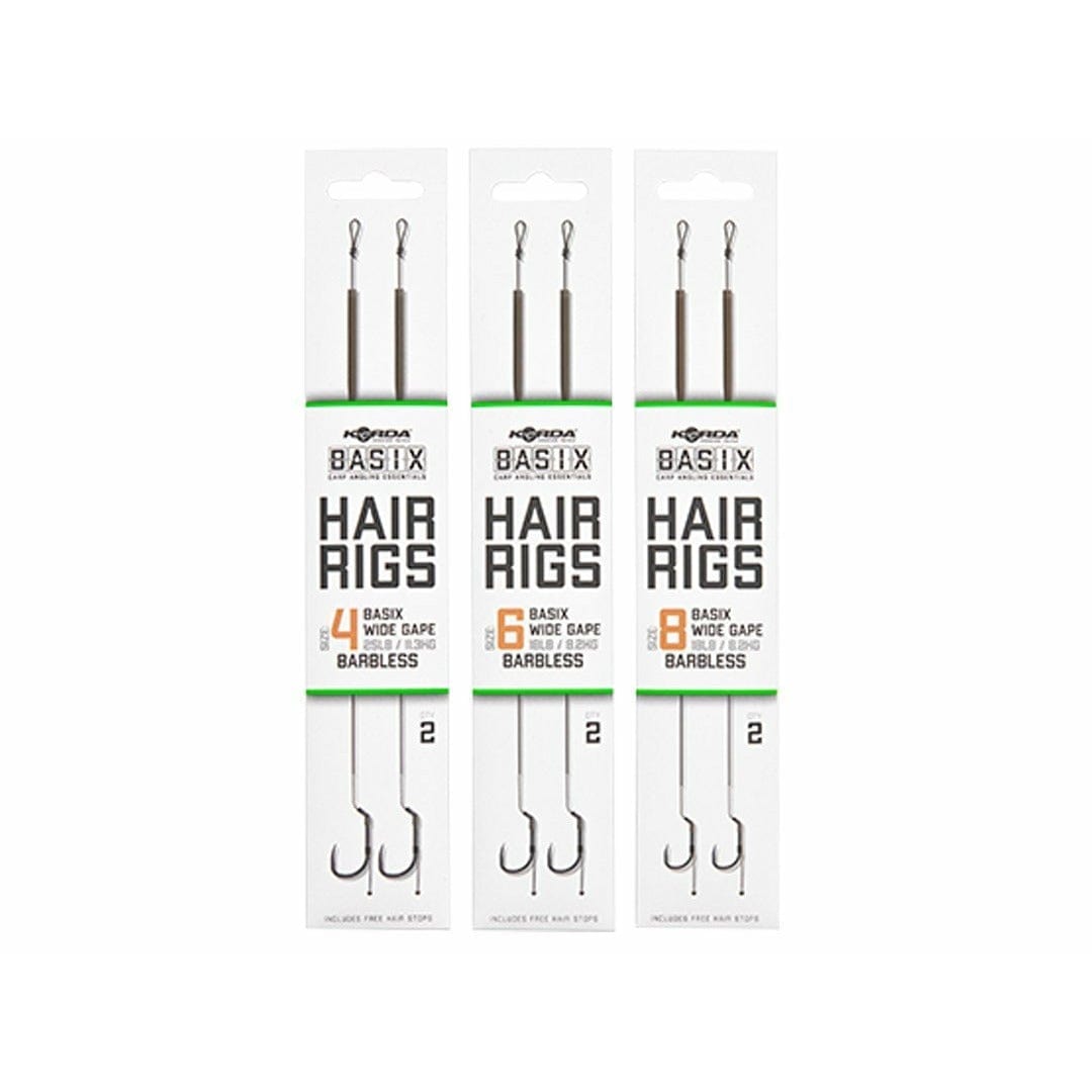 Korda Basix Hair Rigs Wide Gape Barbless