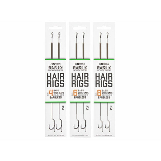 Korda Basix Hair Rigs Wide Gape Barbless