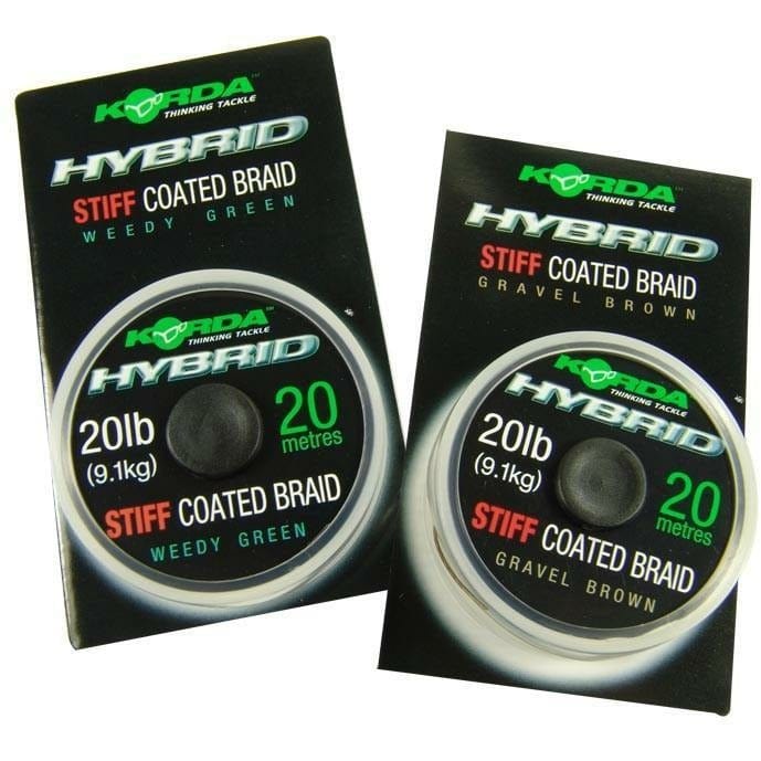 Korda Hybrid Stiff Coated Braid 20lb gravel brown khy2