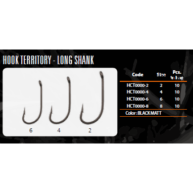 MIKADO Territory Teflon Coating Hook - Long Shank