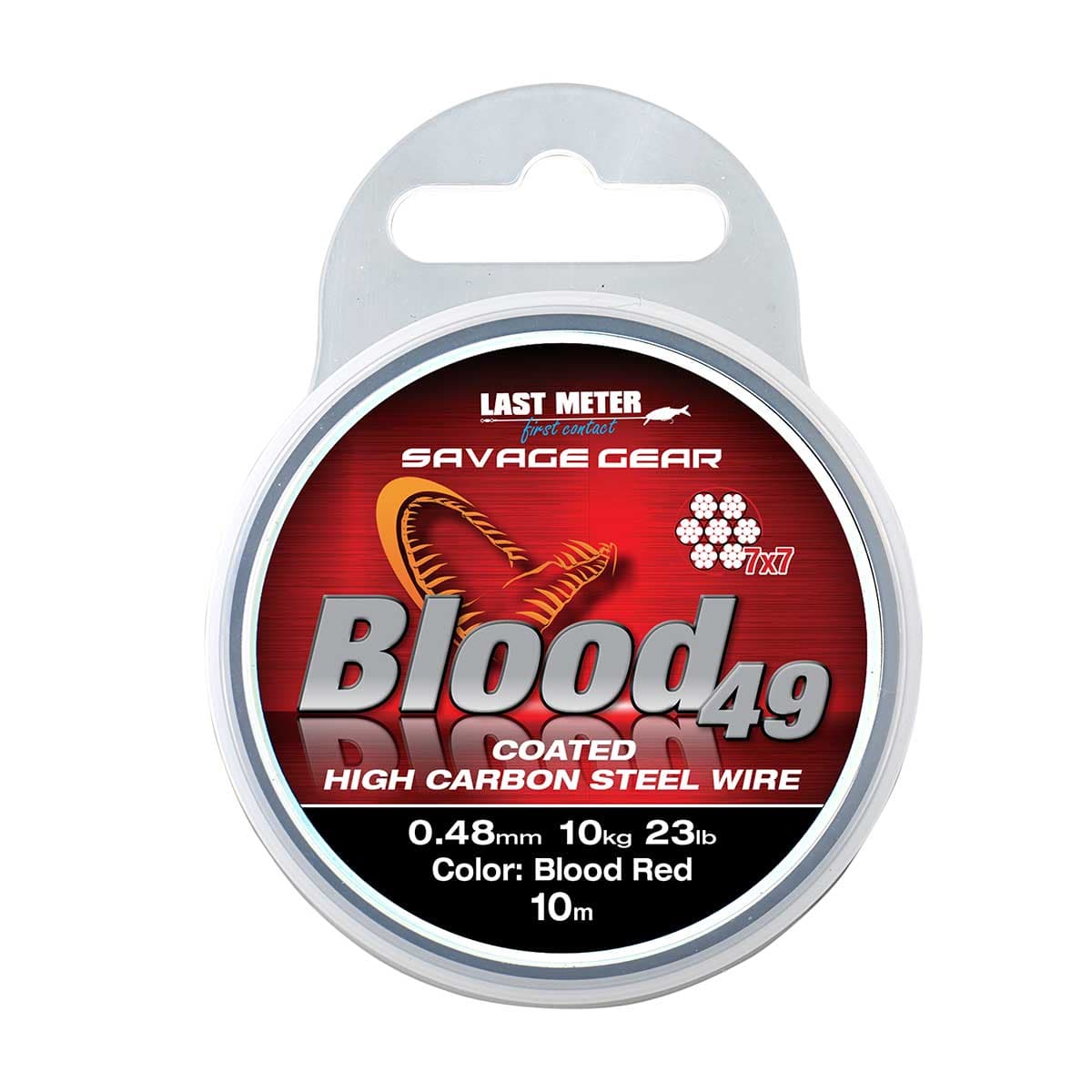 Savage Gear Blood49 0.48, 11kg 24lb Coated Red 10m
