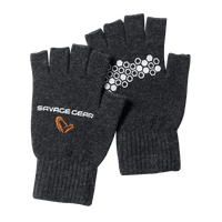 Savage Gear Knitted Half Finger Glove Dark Grey Melange